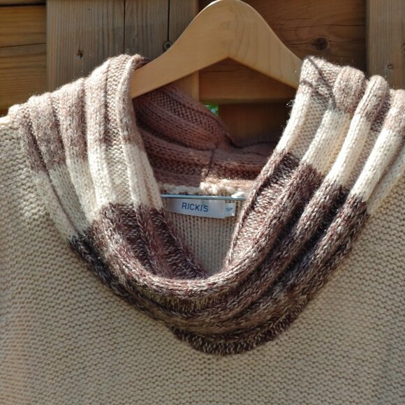 BEAUTIFUL Ricki's Cowl Neck Knit Short Sleeve Sweater Small Warm Tones - Picture 2 of 8